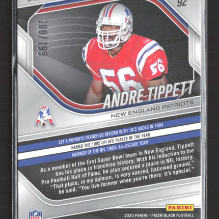 2026 Panini Prizm Black Andre Tippett #92 Purple 100/199