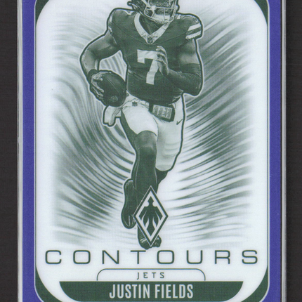 2025 Panini Phoenix Football Contours Justin Fields #25 Purple 042/199