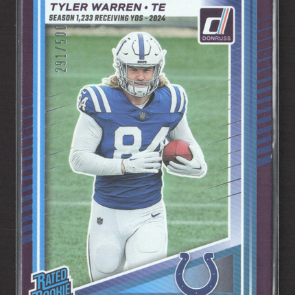 2025 Panini Donruss Tyler Warren #337 Purple 291/500