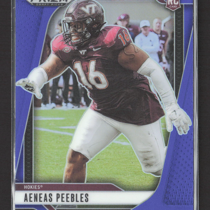 2025 Panini Prizm Draft Picks Aeneas Peebles #145 Purple RC 038/249