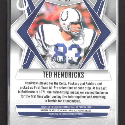 2025 Panini Phoenix Football Ted Hendricks #88 Pink Snowflake /299