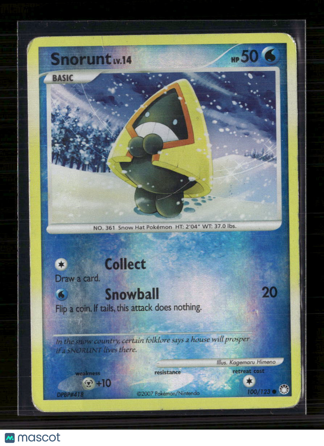 Pokemon 2007 Diamond & Pearl Snorunt #100/123 Reverse Holo