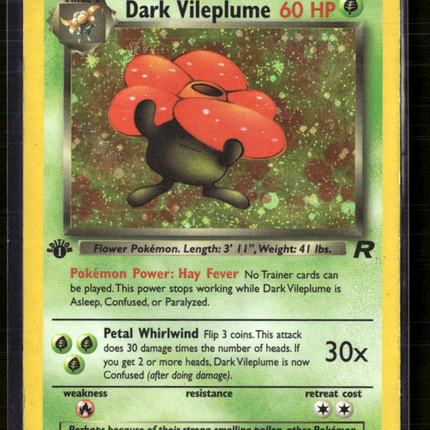 Pokemon 2000 Team Rocket Dark Vileplume 1st Edition #13/82 Holo