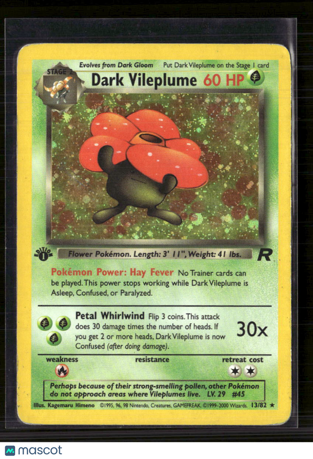 Pokemon 2000 Team Rocket Dark Vileplume 1st Edition #13/82 Holo