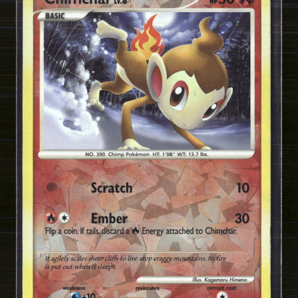 Pokemon 2008 EX Legend Maker Chimchar Cracked Ice #12/17