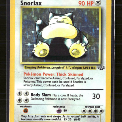 Pokemon 1999 Jungle Snorlax #11/64 Holo
