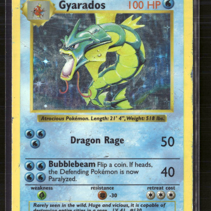 Pokemon 1999 Base Set Shadowless Gyarados #6/102 Holo