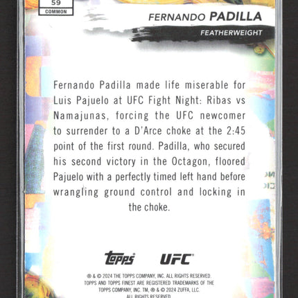 2024 Topps Finest UFC Fernando Padilla #59 Blue Refractor RC 029/200