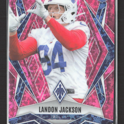 2025 Panini Phoenix Football Landon Jackson #210 Pink Snowflake RC /299
