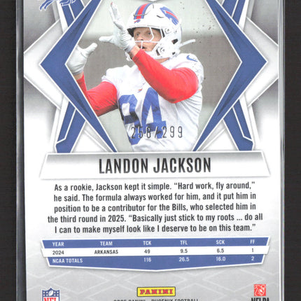 2025 Panini Phoenix Football Landon Jackson #210 Pink Snowflake RC /299