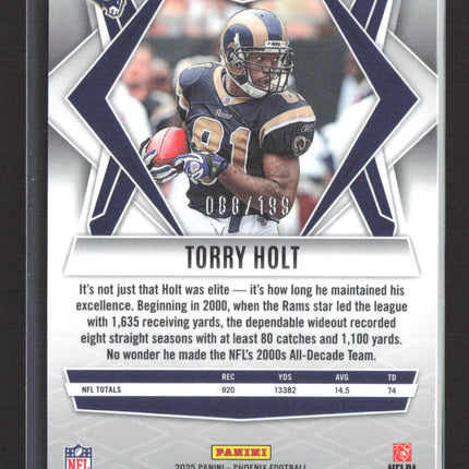 2025 Panini Phoenix Football Torry Holt #137 Purple Snowflake 088/199