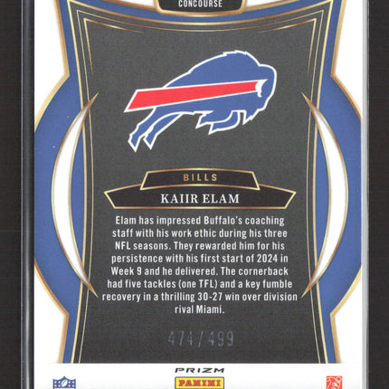 2025 Panini Select Prizm Kaiir Elam #8 Orange 474/499