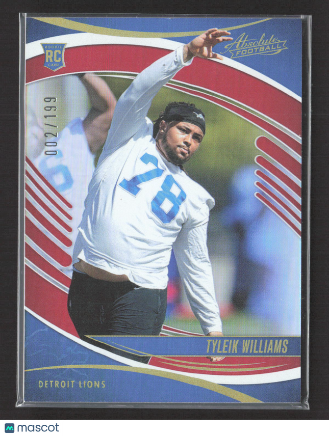 2025 Panini Absolute Football Tyleik Williams #192 RC 002/199