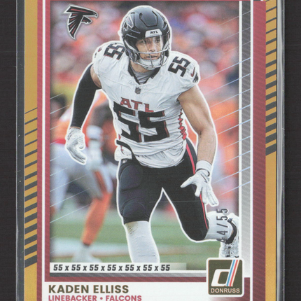 2025 Panini Donruss Football Kaden Elliss #190 Gold 44/55