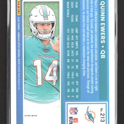 2025 Panini Donruss Optic Quinn Ewers #213 Blue Hyper