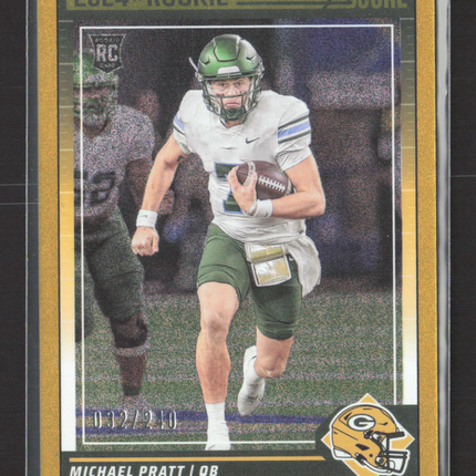 2024 Panini Score Football Michael Pratt #379 Gold RC 032/240