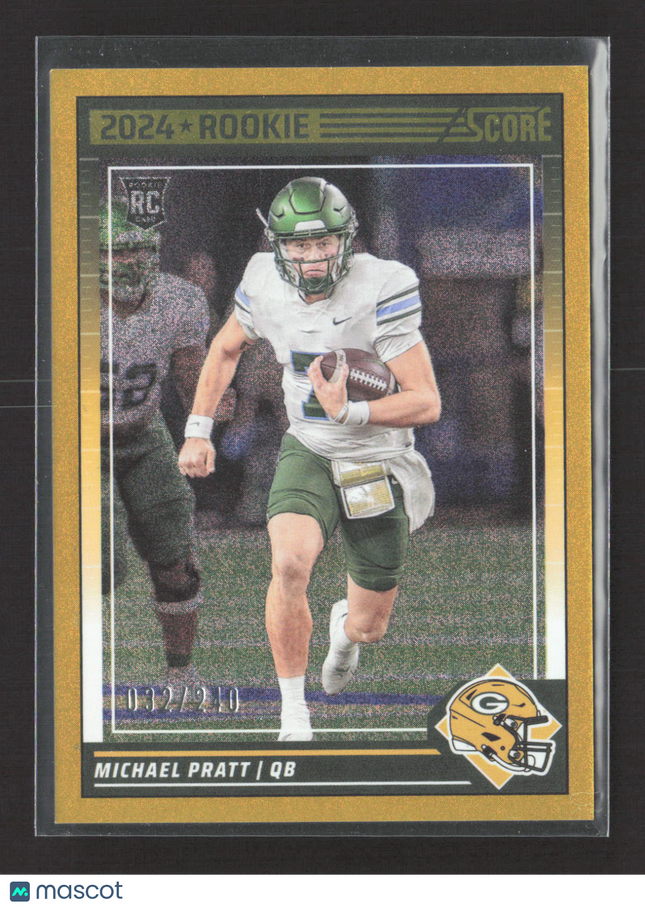 2024 Panini Score Football Michael Pratt #379 Gold RC 032/240