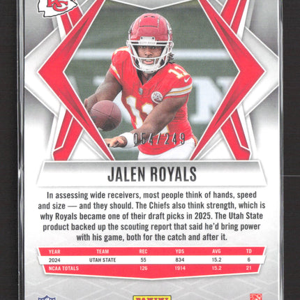 2025 Panini Phoenix Jalen Royals #156 Purple Snowflake RC /249