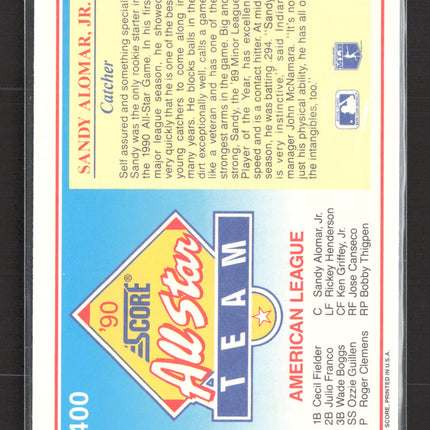 1991 Score All-Star Sandy Alomar, Jr. #400