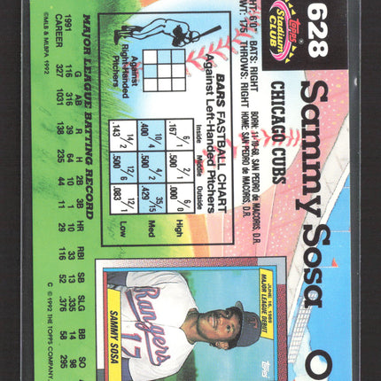 1992 Topps Stadium Club Sammy Sosa #628