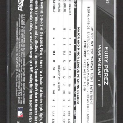 2025 Topps Chrome Black Eury Pérez #125 Green 40/99