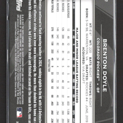 2025 Topps Chrome Black Brenton Doyle #57 Refractor 183/199