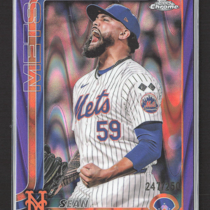 2025 Topps Chrome Sean Manaea #287 Purple RayWave 247/250