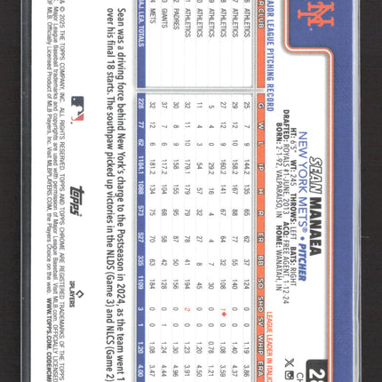 2025 Topps Chrome Sean Manaea #287 Purple RayWave 247/250