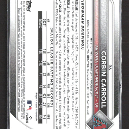 2025 Bowman Chrome Corbin Carroll #96 Mojo Refractor