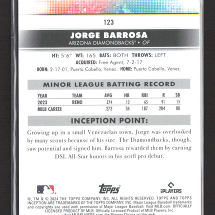 2024 Topps Inception Jorge Barrosa #123 RC