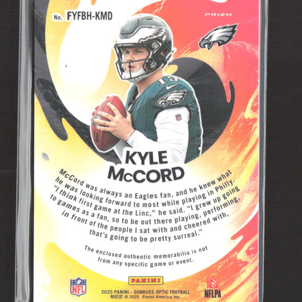 2025 Panini Donruss Optic Prizm Kyle McCord #FYFBH-KMD Jersey