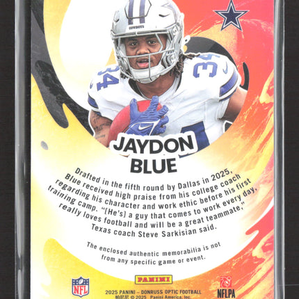 2025 Panini Donruss Optic First Year Fresh Jaydon Blue #FYFBH-JBE RC Jersey