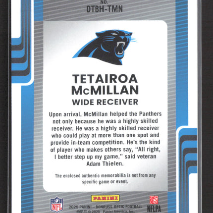2025 Panini Donruss Optic Threads Prizm Tetairoa McMillan #DTBH-TMN RC Jersey