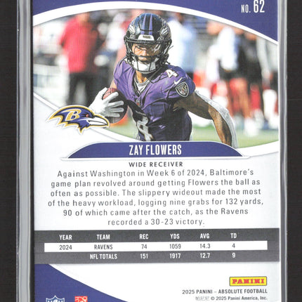 2025 Panini Absolute Football Zay Flowers #62 092/199