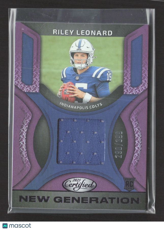 2025 Panini Certified New Generation Riley Leonard #NGJRLD Purple /399 Jersey