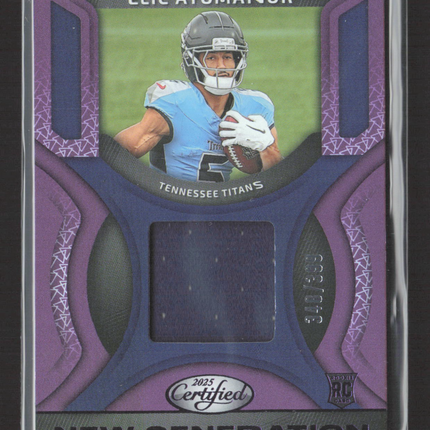 2025 Panini Certified New Generation Elic Ayomanor #NGJ-EAR Purple Jersey /399