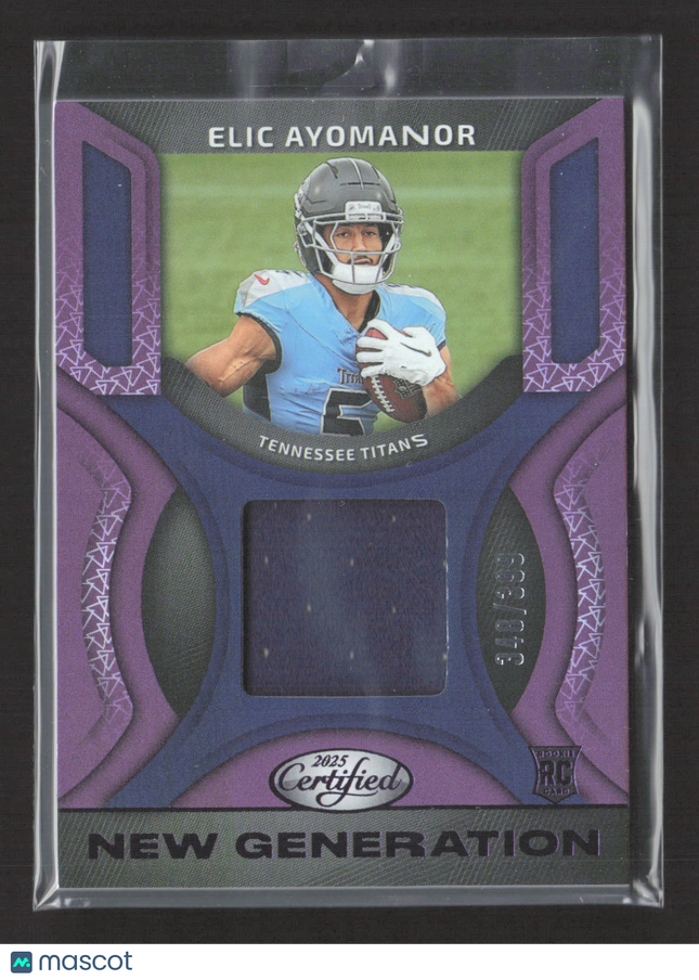 2025 Panini Certified New Generation Elic Ayomanor #NGJ-EAR Purple Jersey /399
