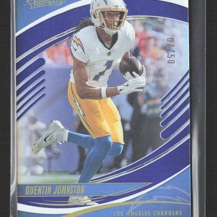 2025 Panini Absolute Football Quentin Johnston #32 Blue 07/50
