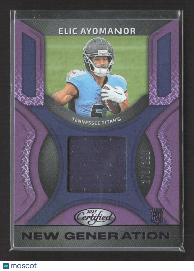 2025 Panini Certified New Generation Elic Ayomanor #NGJ-EAR Purple Jersey