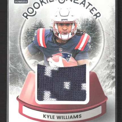 2025 Panini Donruss Rookie Sweater Kyle Williams #SWE-KWS Rookie Sweater Relic