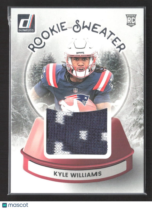 2025 Panini Donruss Rookie Sweater Kyle Williams #SWE-KWS Rookie Sweater Relic
