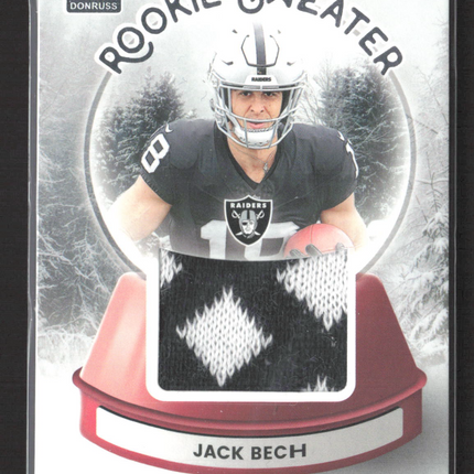 2025 Panini Donruss Football Rookie Sweater Jack Bech #SWE-JBE Sweater Relic