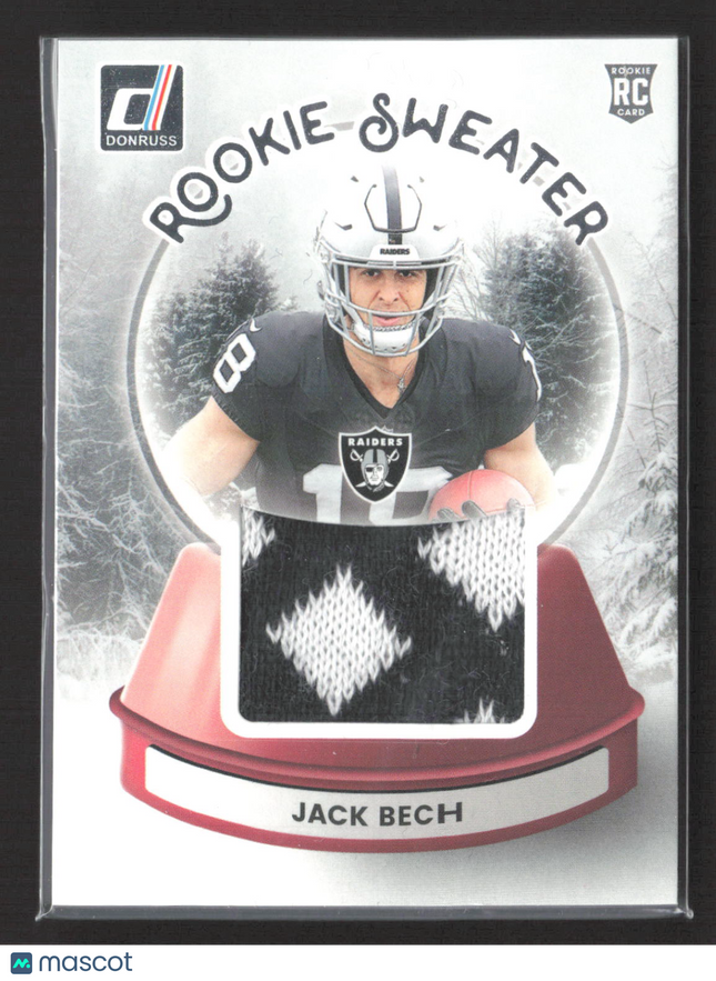 2025 Panini Donruss Football Rookie Sweater Jack Bech #SWE-JBE Sweater Relic
