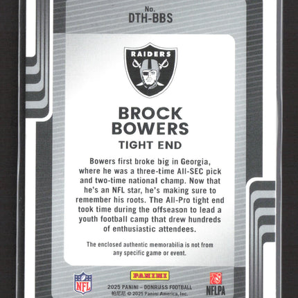 2025 Panini Donruss Threads Brock Bowers #DTH-BBS Jersey
