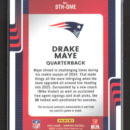 2025 Panini Donruss Threads Drake Maye #DTH-DME Jersey