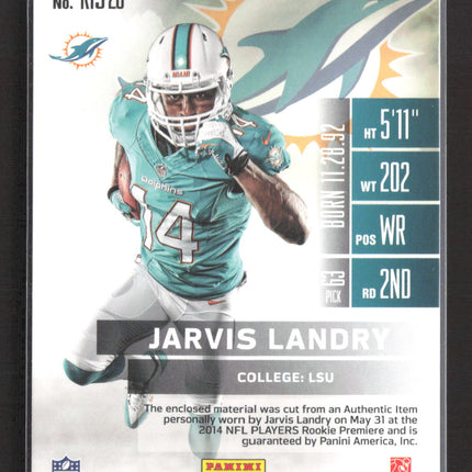 2014 Panini Contenders Rookie Ticket Jarvis Landry #RTS-20 RC Jersey