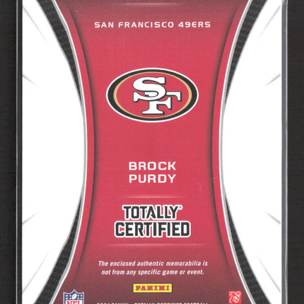 2025 Panini Totally Certified Piece of the Game Brock Purdy #POTG-BPY Jersey