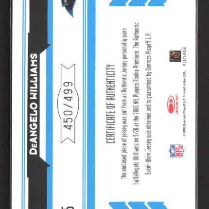 2006 Donruss Rookies & Stars Longevity DeAngelo Williams #255 Jersey /499
