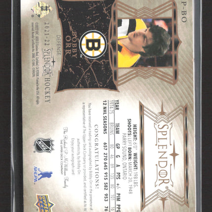 2021 Upper Deck Splendor Hockey Bobby Orr #SP-BO Auto /36
