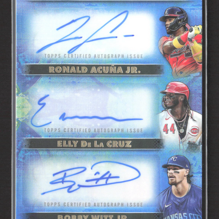 2024 Topps Inception Bobby Witt Elly De La Cruz Ronald Acuna #TA-ADW 1/5 Auto